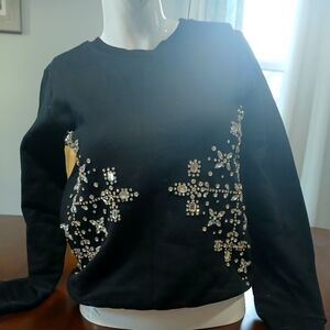 HEMANT & NANDITA Black Sweatshirt with Embellishments